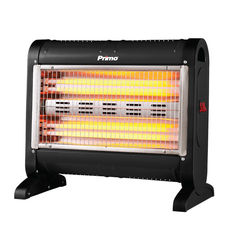 Primo PRQH-81051 Θερμάστρα με 4 Λάμπες Χαλαζία 1600W Μαύρo (810051)